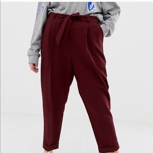 asos maroon trouser